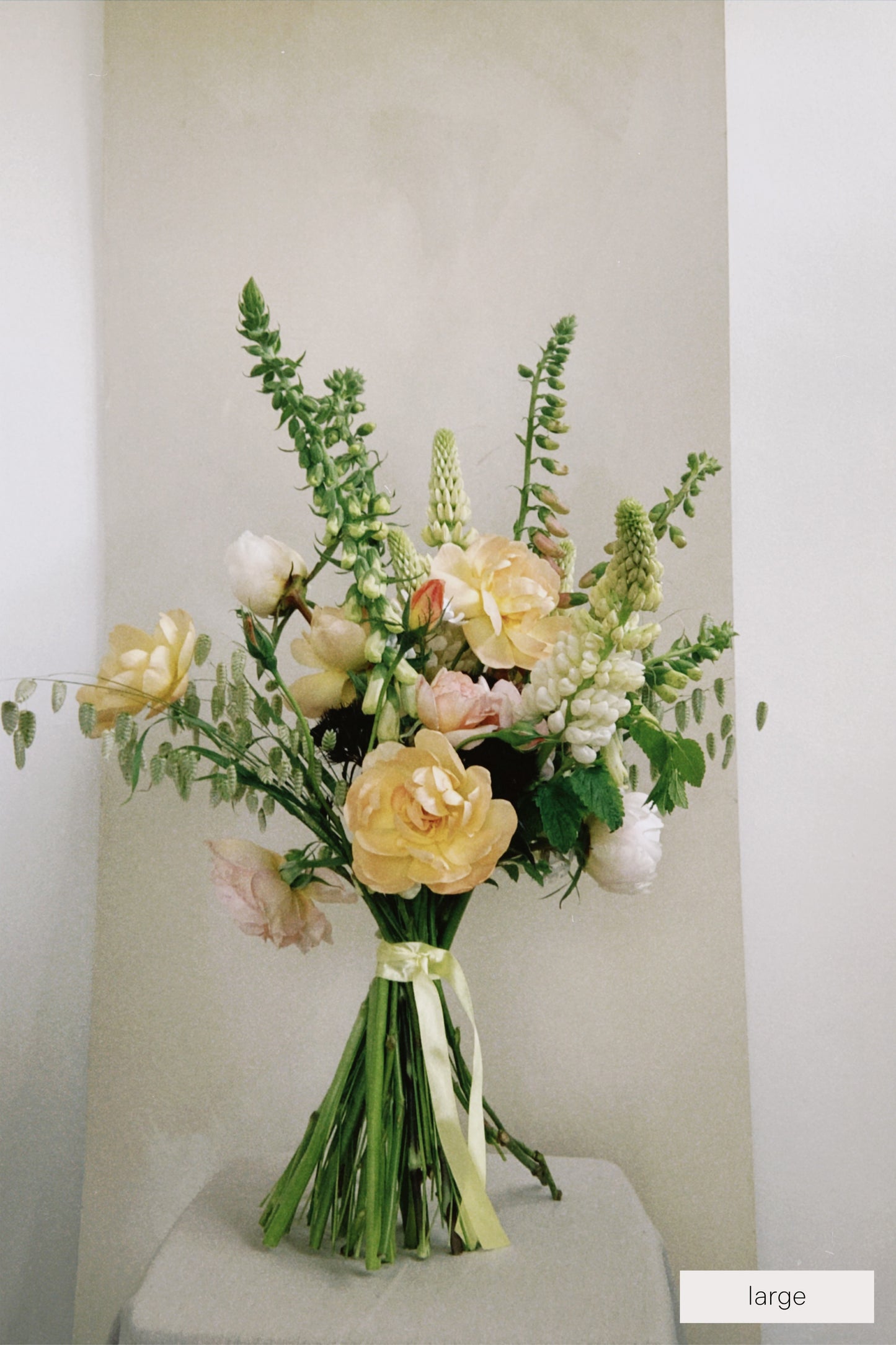 Bouquet of flowers tied with a ribbon
